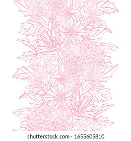 Diseño elegante y transparente con flores de montaña, elementos de diseño. Patrón floral para invitaciones, tarjetas, papel, envoltura de regalo, manufactura, textiles, tejidos, papeles pintados