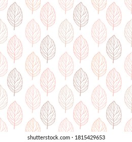 Elegant seamless pattern with autumn leaves, design elements. Floral  pattern for invitations, cards, print, gift wrap, manufacturing, textile, fabric, wallpapers