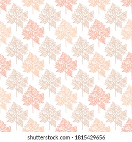 Elegante patrón impecable con hojas de otoño, elementos de diseño. Patrón floral para invitaciones, tarjetas, impresiones, envolturas de regalo, manufactura, textiles, tejidos, papeles pintados