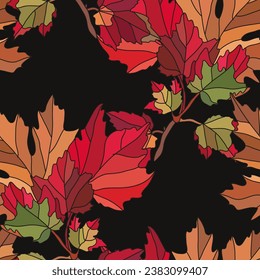 Elegant seamless pattern with autumn maple  leaves, design elements.Autumn  pattern for invitations, cards, print, gift wrap, manufacturing, textile, fabric, wallpapers