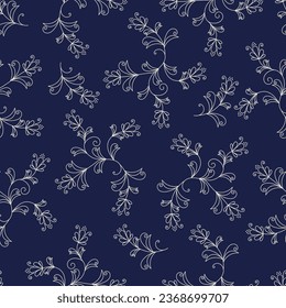 Elegant seamless pattern background with a  floral line texture
