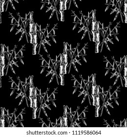 Elegant seamless pattern with bamboo plants, design elements. Exotic  pattern for invitations, cards, print, gift wrap, manufacturing, textile, fabric, wallpapers