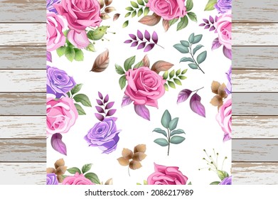 Elegant Seamless Pattern with Beautiful Flower