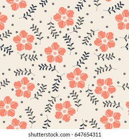 Elegant seamless pattern with beautiful flowers and plants can be used for covers, design fabric, textile, greeting cards and more creative designs.