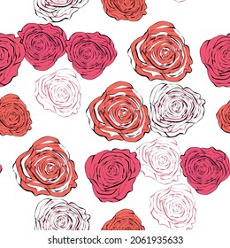 elegant seamless pattern with beautiful pink roses for design