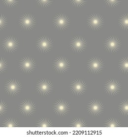 Elegant seamless pattern of beige snowflakes on a gray background