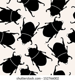 elegant seamless pattern with black bugs for your design