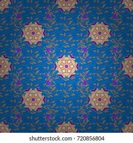Elegant seamless pattern with blue, beige and neutral flowers in watercolor style, design elements. Floral pattern for wedding invitations, greeting cards, scrapbooking, print, gift wrap. Editable.