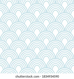 Elegante patrón impecable. Textura de escala azul y blanca. Ornamento gráfico. Antecedentes abstractos. Ilustración vectorial.