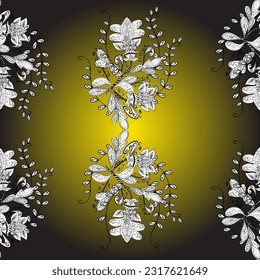 Elegant seamless pattern with brown, gray and green flowers in watercolor style, design elements. Floral pattern for wedding invitations, greeting cards, print, gift wrap, manufacturing. Editable.