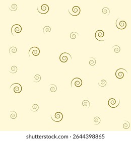Elegant seamless pattern of brown spirals on soft cream background. Perfect for packaging, textiles, gift wrap, wallpapers. Minimal, stylish and versatile vector design.