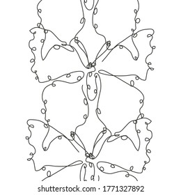 Elegant seamless pattern with butterflies, design elements. Can be used for invitations, cards, print, gift wrap, manufacturing, textile, fabric, wallpapers. Continuous line art style. Insect theme