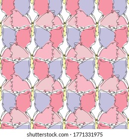 Elegant seamless pattern with butterflies, design elements. Can be used for invitations, cards, print, gift wrap, manufacturing, textile, fabric, wallpapers. Continuous line art style. Insect theme