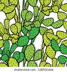 Elegant seamless pattern with cactus plants, design elements. Floral  pattern for invitations, cards, print, gift wrap, manufacturing, textile, fabric, wallpapers. Succulents