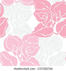 Elegant seamless pattern with calla flowers, design elements. Floral  pattern for invitations, cards, print, gift wrap, manufacturing, textile, fabric, wallpapers