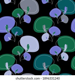 Elegant seamless pattern with calla lily flowers, design elements. Floral  pattern for invitations, cards, print, gift wrap, manufacturing, textile, fabric, wallpapers. Continuous line art style