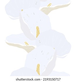 Elegant seamless pattern with calla lily flowers, design elements. Floral  pattern for invitations, cards, print, gift wrap, manufacturing, textile, fabric, wallpapers