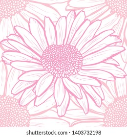 Elegant seamless pattern with chamomile flowers, design elements. Floral  pattern for invitations, cards, print, gift wrap, manufacturing, textile, fabric, wallpapers