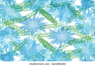 Elegant seamless pattern with chamomile flowers, design elements. Floral  pattern for invitations, cards, print, gift wrap, manufacturing, textile, fabric, wallpapers