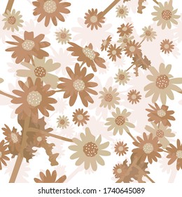 Elegant seamless pattern with chamomile flowers, design elements. Floral  pattern for invitations, cards, print, gift wrap, manufacturing, textile, fabric, wallpapers