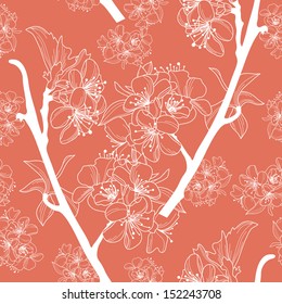 elegant seamless pattern with cherry blossom for your design