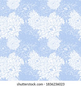 Elegant seamless pattern with chrysanthemum flowers, design elements. Floral  pattern for invitations, cards, print, gift wrap, manufacturing, textile, fabric, wallpapers