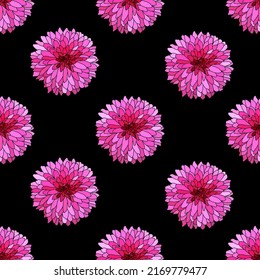 Elegant seamless pattern with chrysanthemum flowers, design elements. Floral  pattern for invitations, cards, print, gift wrap, manufacturing, textile, fabric, wallpapers