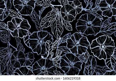 Elegant seamless pattern with clematis flowers, design elements. Floral  pattern for invitations, cards, print, gift wrap, manufacturing, textile, fabric, wallpapers