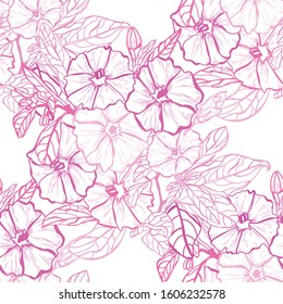 Elegant seamless pattern with clematis flowers, design elements. Floral  pattern for invitations, cards, print, gift wrap, manufacturing, textile, fabric, wallpapers