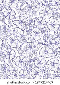 Elegant seamless pattern with clematis flowers, design elements. Floral  pattern for invitations, cards, print, gift wrap, manufacturing, textile, fabric, wallpapers