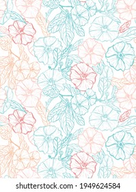 Elegant seamless pattern with clematis flowers, design elements. Floral  pattern for invitations, cards, print, gift wrap, manufacturing, textile, fabric, wallpapers
