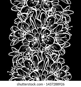 Elegant seamless pattern with clivia (amaryllis) flowers, design elements. Floral  pattern 