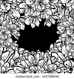 Elegant seamless pattern with clivia (amaryllis) flowers, design elements. Floral  pattern  