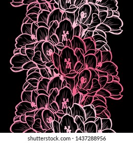 Elegant seamless pattern with clivia (amaryllis) flowers, design elements. Floral  pattern 