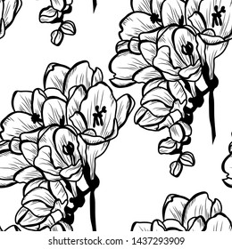 Elegant seamless pattern with clivia (amaryllis) flowers, design elements. Floral  pattern 