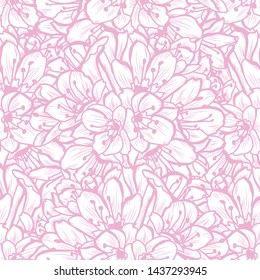 Elegant seamless pattern with clivia (amaryllis) flowers, design elements. Floral  pattern 