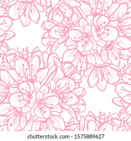 Elegant seamless pattern with clivia flowers, design elements. Floral  pattern for invitations, cards, print, gift wrap, manufacturing, textile, fabric, wallpapers