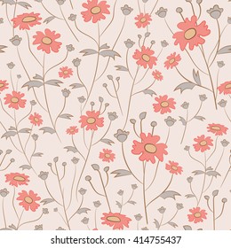 Elegant seamless pattern color tender flowers