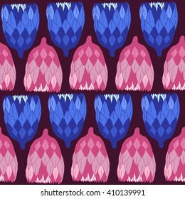 Elegant seamless pattern with colorful buds, vector illustration. 