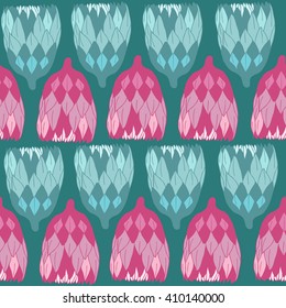 Elegant seamless pattern with colorful buds, vector illustration. 