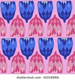 Elegant seamless pattern with colorful buds, vector illustration. 