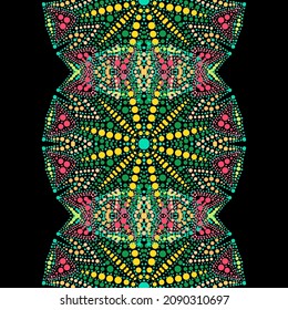 Elegant seamless pattern with colorful dot mandalas, design elements. Mandala pattern for invitations, greeting cards, scrapbooking, print, gift wrap, manufacturing