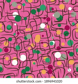 Elegantes, nahtloses Muster mit bunten Punkten, Designelementen. Dotmuster für Einladungen, Karten, Druck, Geschenkverpackungen, Herstellung, Textilien, Gewebe, Wallpaper