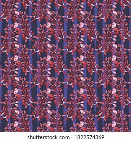 Elegant seamless pattern with colorful leaves, design elements. Floral  pattern for invitations, cards, print, gift wrap, manufacturing, textile, fabric, wallpapers. Line art style