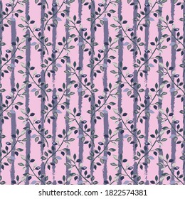 Elegant seamless pattern with colorful leaves, design elements. Floral  pattern for invitations, cards, print, gift wrap, manufacturing, textile, fabric, wallpapers. Line art style