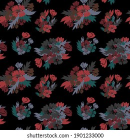 Elegant seamless pattern with cornflowers, design elements. Floral  pattern for invitations, cards, print, gift wrap, manufacturing, textile, fabric, wallpapers