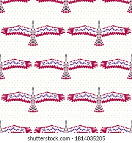 Elegant seamless pattern with crane birds, design elements. Bird pattern for invitations, cards, print, gift wrap, manufacturing, textile, fabric, wallpapers