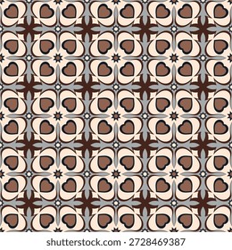 Elegante padrão sem emenda em tons de creme. As formas de arte são agrupadas e organizadas em uma ordem específica. Imagem vetorial para impressão, têxtil, embalagem, design de interiores e seus outros projetos.