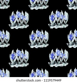 Elegant seamless pattern with crocus flowers, design elements. Floral  pattern for invitations, cards, print, gift wrap, manufacturing, textile, fabric, wallpapers