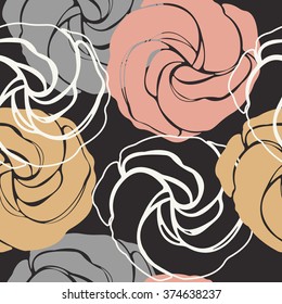 Elegant seamless pattern with cute roses. Stylish texture with flowers and cute background for linen, tile design fabric, textile and more creative ideas.